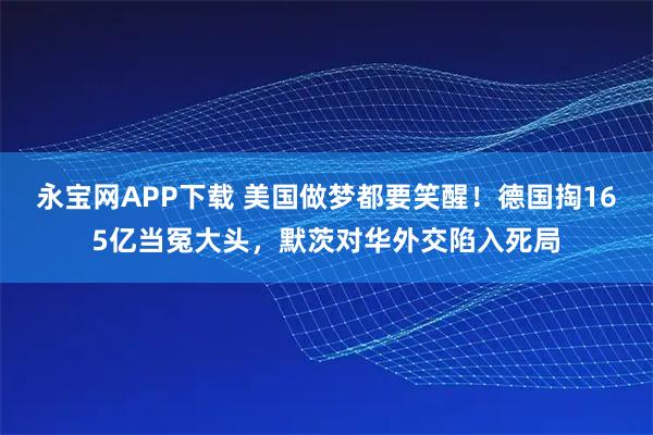 永宝网APP下载 美国做梦都要笑醒！德国掏165亿当冤大头，默茨对华外交陷入死局